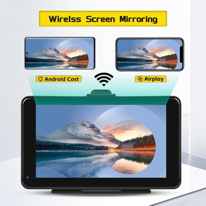 Portable Apple Carplay Screen , 7 Inch Touchscreen Wireless Carplay Screen