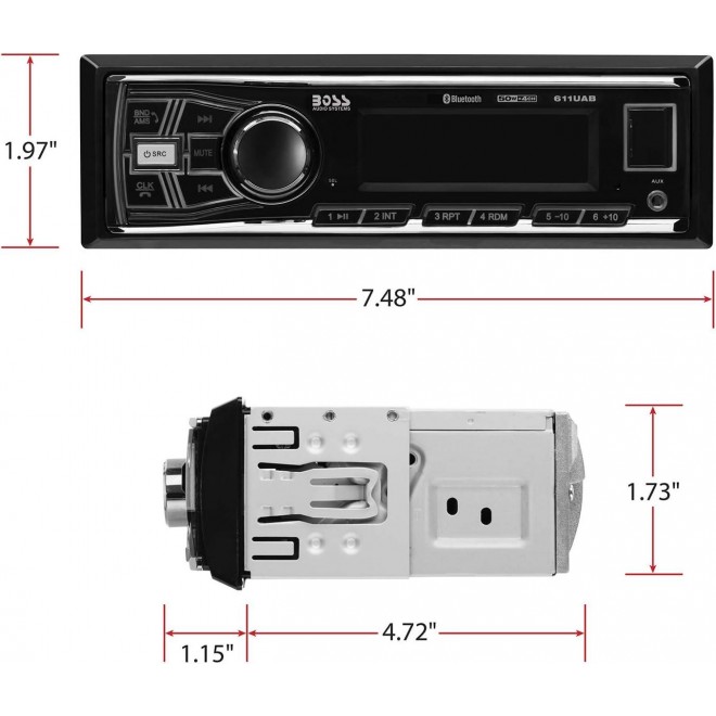 Car Stereo System - Single Din, Bluetooth Audio and Calling Head Unit