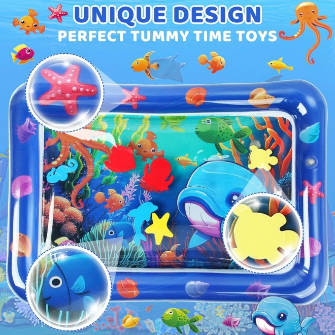 Inflatable Tummy Time Mat - Baby Water Mat, Baby Toys for 3 to 24 Months