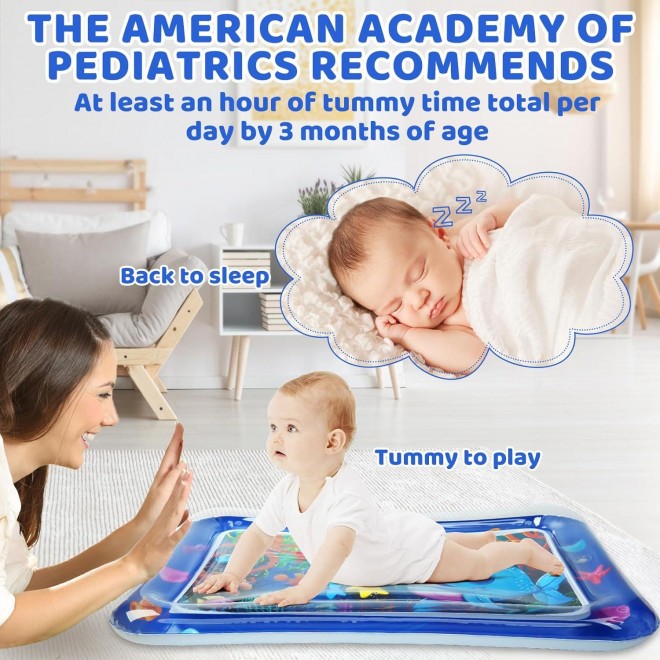 Inflatable Tummy Time Mat - Baby Water Mat, Baby Toys for 3 to 24 Months