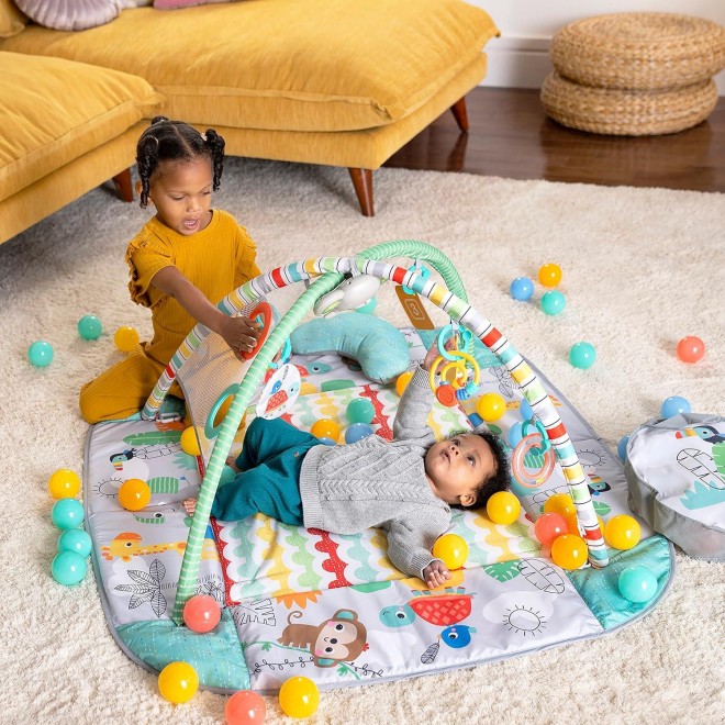 Bright Starts 5-In-1 Your Way Ball Play - Jumbo Play Mat Converts To Ball Pit Baby Gym