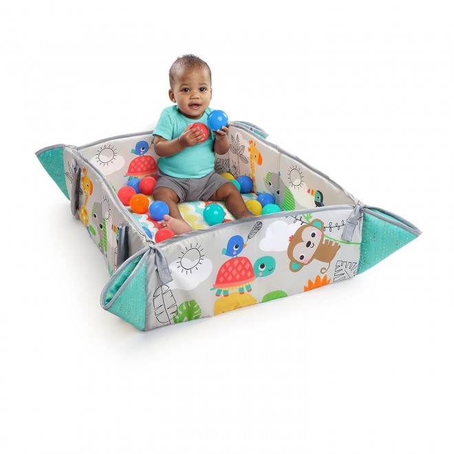 Bright Starts 5-In-1 Your Way Ball Play - Jumbo Play Mat Converts To Ball Pit Baby Gym