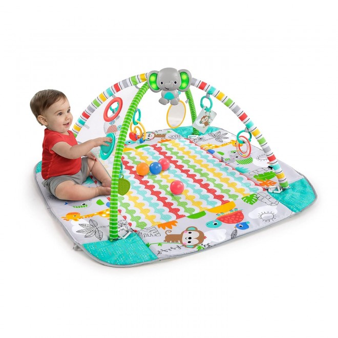 Bright Starts 5-In-1 Your Way Ball Play - Jumbo Play Mat Converts To Ball Pit Baby Gym