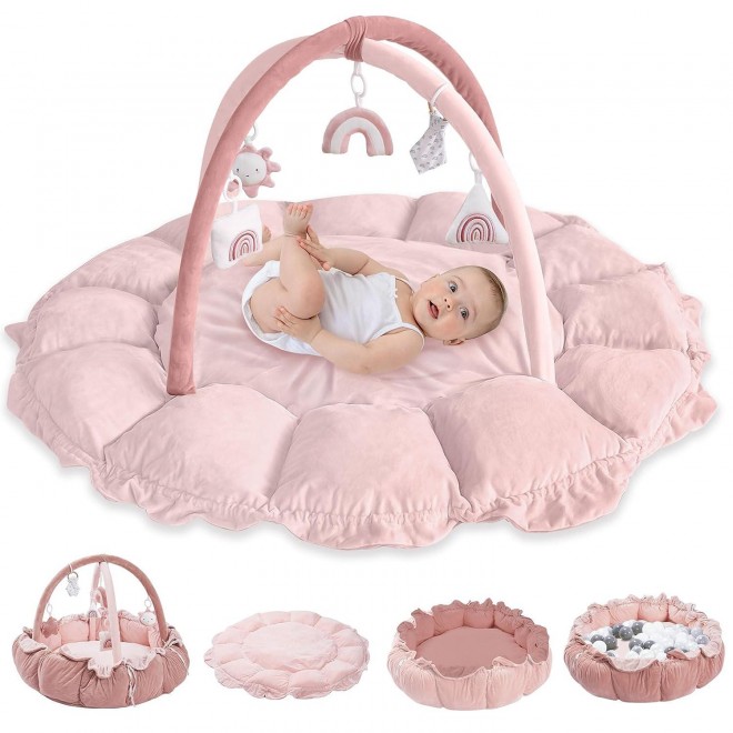 5-in-1 Convertible Baby Play Gym with 6 Toys