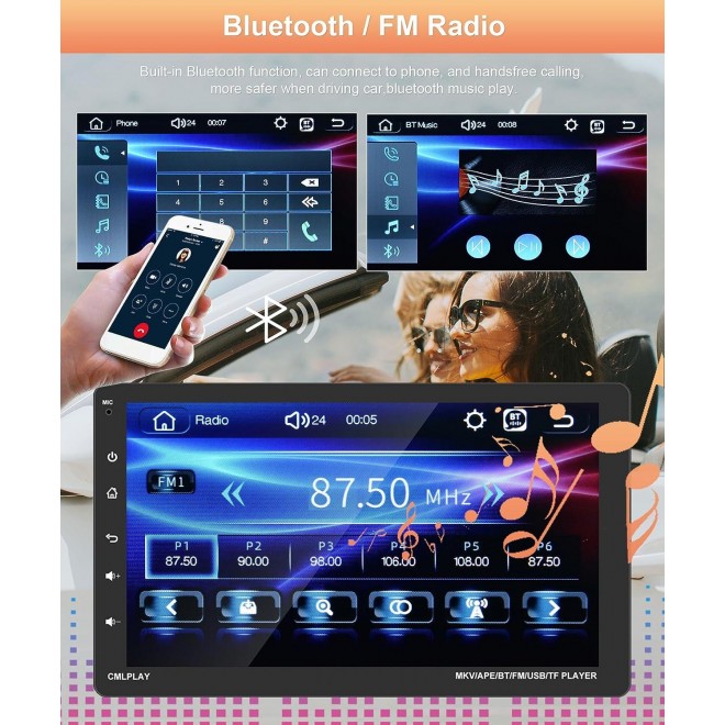 Car Stereo Single Din Apple Carplay, Rimoody 9 Inch Detachable Touch Screen Car Radio