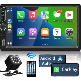 Double Din Car Stereo Compatible with Apple Carplay and Android Auto,7 inch HD Touch Screen Car Radio