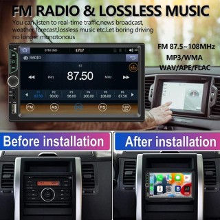 Double Din Car Stereo Compatible with Apple Carplay and Android Auto,7 inch HD Touch Screen Car Radio