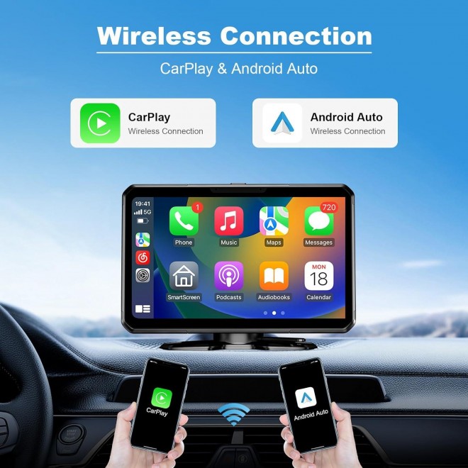 VVCAR MC7 Wireless CarPlay Screen Android Auto 7'' Touchscreen Car Stereo with AirPlay