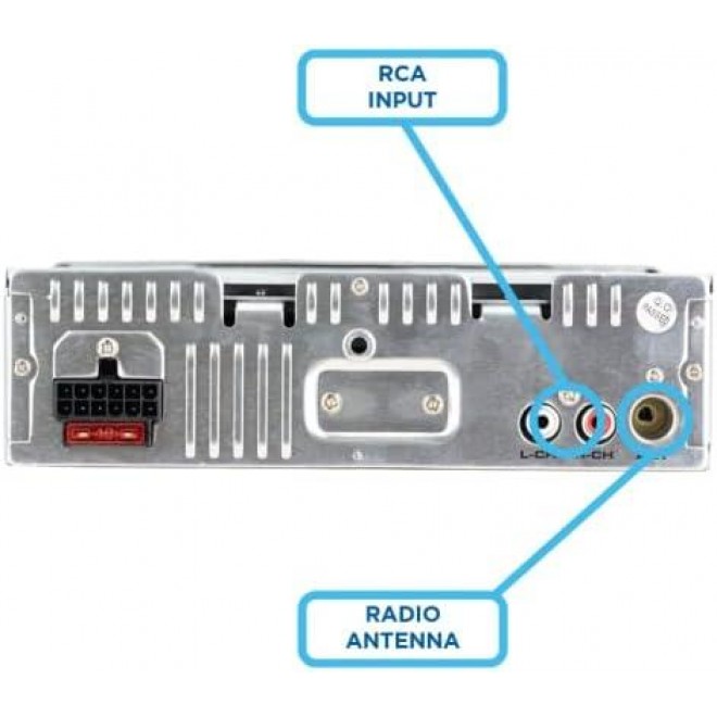 Jensen JCR311 10 Character LCD Single DIN Car Stereo Radio CD Player Push to Talk Assistant Bluetooth