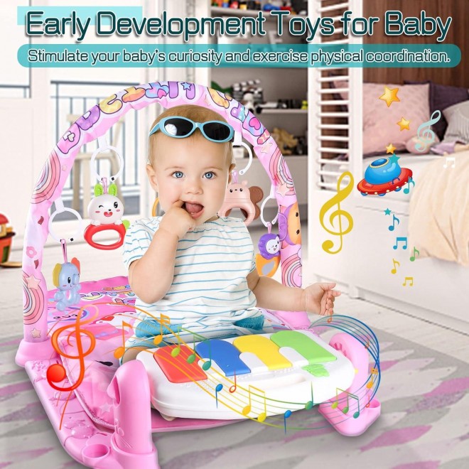 Baby Play Gym Mats, Baby Activity Mat for Sensory and Motor Skill Development