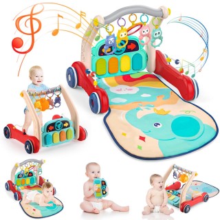 Baby Gym Play Mat Baby Walker, Pakoo Tummy Time Mat Piano Baby Playmat