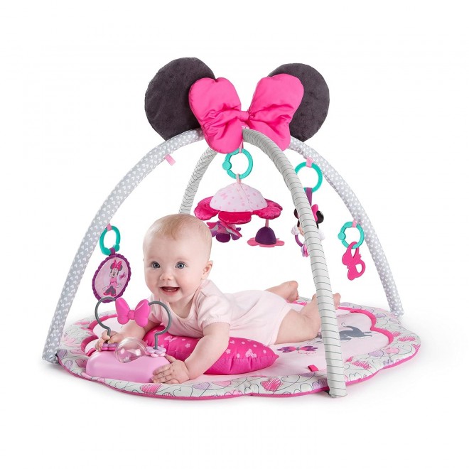 Bright Starts Disney Baby Minnie Mouse Garden Fun Activity Gym Play Mat With Melodies