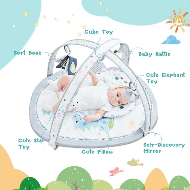 Baby Play Mat, ibabejoy Stage-Based Play Gym for Newborn to Toddler