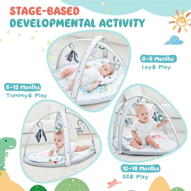 Baby Play Mat, ibabejoy Stage-Based Play Gym for Newborn to Toddler