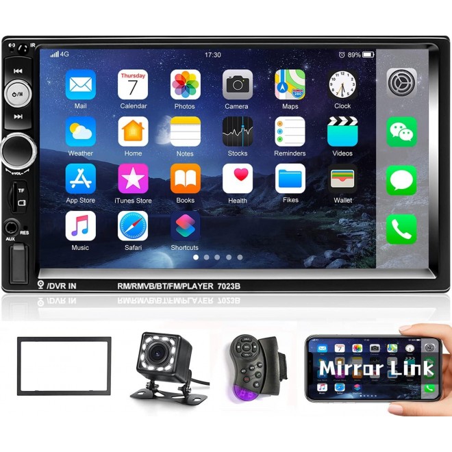 Camecho Car Stereo 2 Din Car Radio 7 MP5 Player with HD Touch Screen Digital Display Bluetooth 