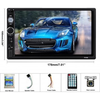 Double Din Bluetooth Car Stereo 7 Inch Car MP5 Player Digital Touch Screen Display Multimedia