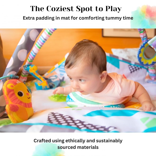 CozyOne Padded Baby Play Gym Activity Mat - Large Activity Gym & Tummy Time Play Mat