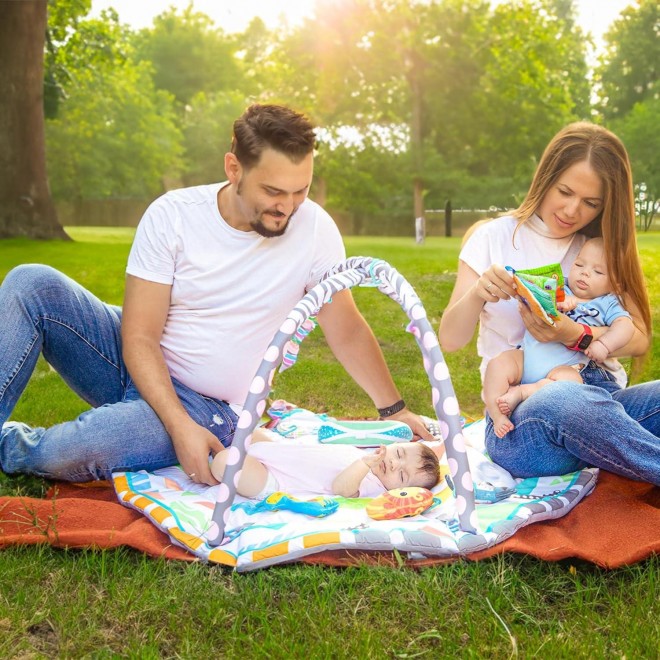 CozyOne Padded Baby Play Gym Activity Mat - Large Activity Gym & Tummy Time Play Mat