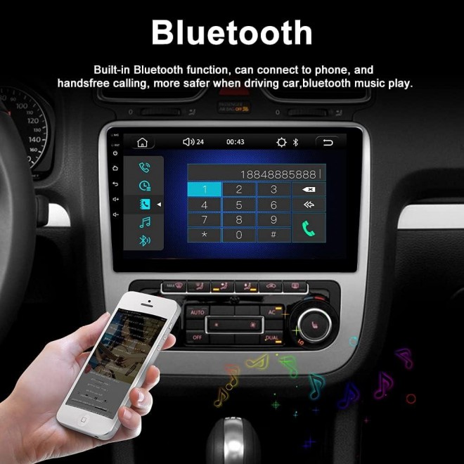 9 Inch Touch Screen Car Stereo Double Din Apple Carplay Android Auto Car Radio