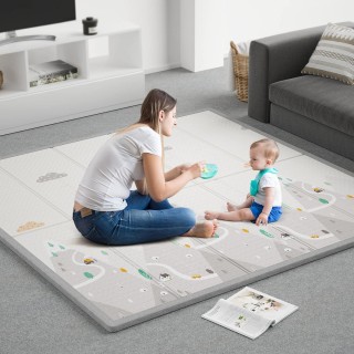 ZEEBABA Baby Play Mat, Foldable & Reversable Large Baby Mat