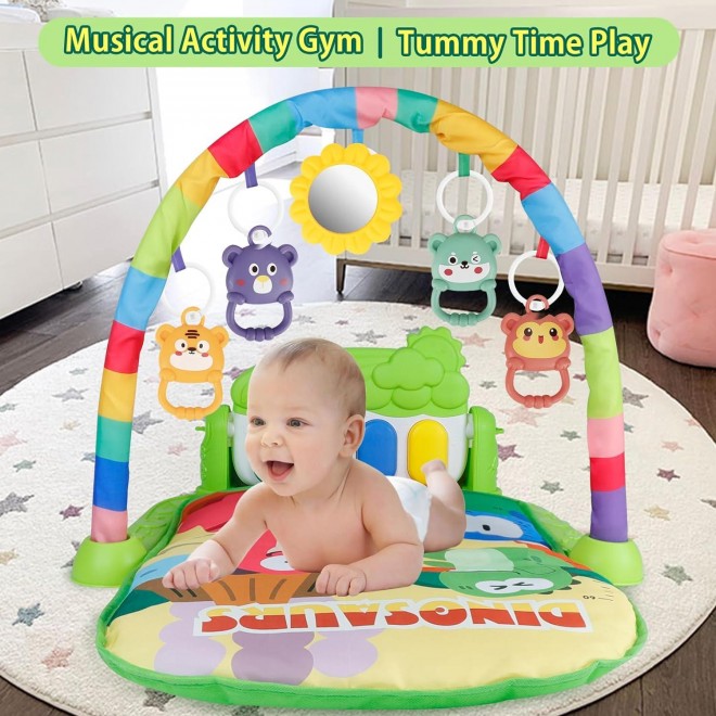 Baby Play Mat, Activity Gym Mat with Musical Light Activity Center & Play Piano