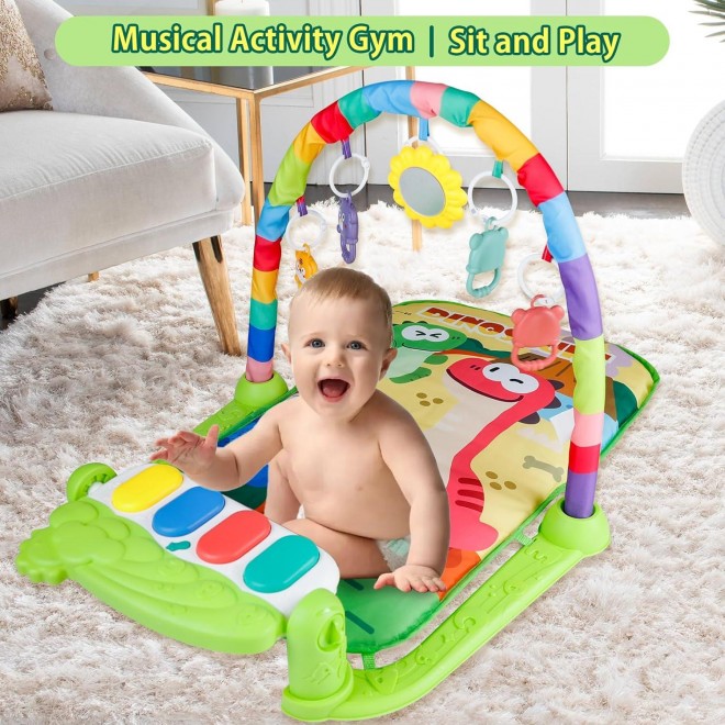 Baby Play Mat, Activity Gym Mat with Musical Light Activity Center & Play Piano