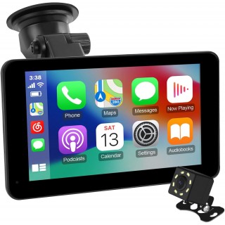 Portable Wireless Carplay & Android Auto Car Stereo, 7 Inch Full HD Car Touch Screen