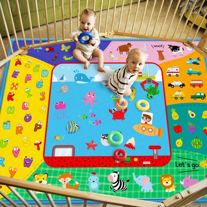 Baby Crawling Play Mat for Floor,for Infants Toddlers Boys Girls