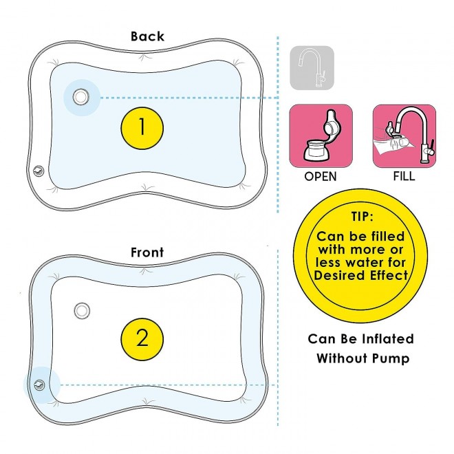 Splashin'kids Inflatable Tummy time Premium Water mat