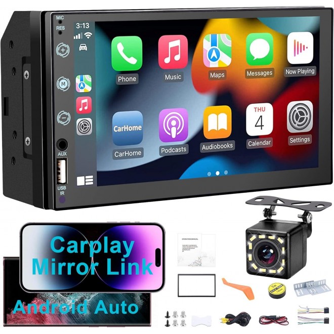 Car Stereo for Apple Carplay and Android Auto, HD Touchscreen