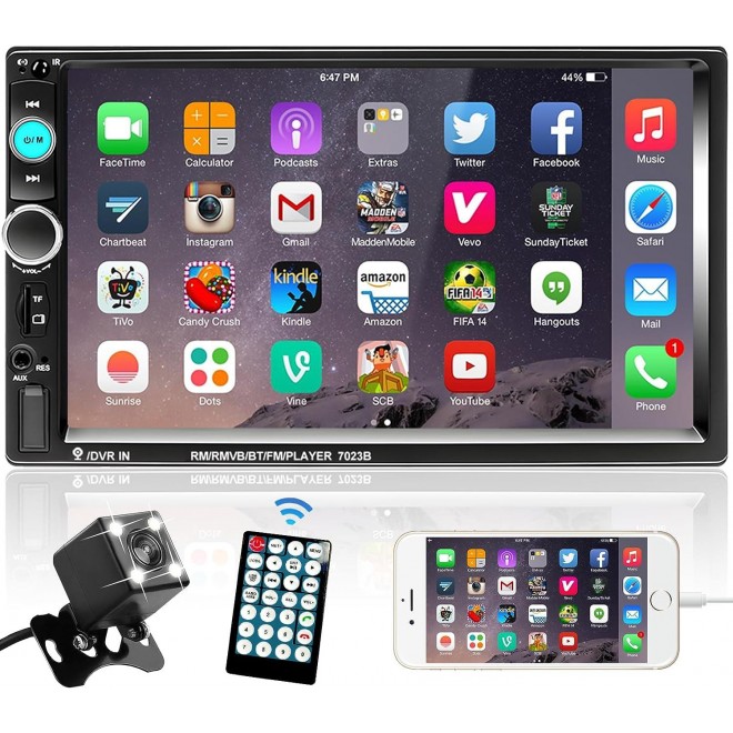 Car Stereo Radio Touch Screen Bluetooth Handsfree Mirror Link USB