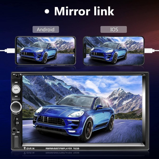 Car Stereo Radio Touch Screen Bluetooth Handsfree Mirror Link USB