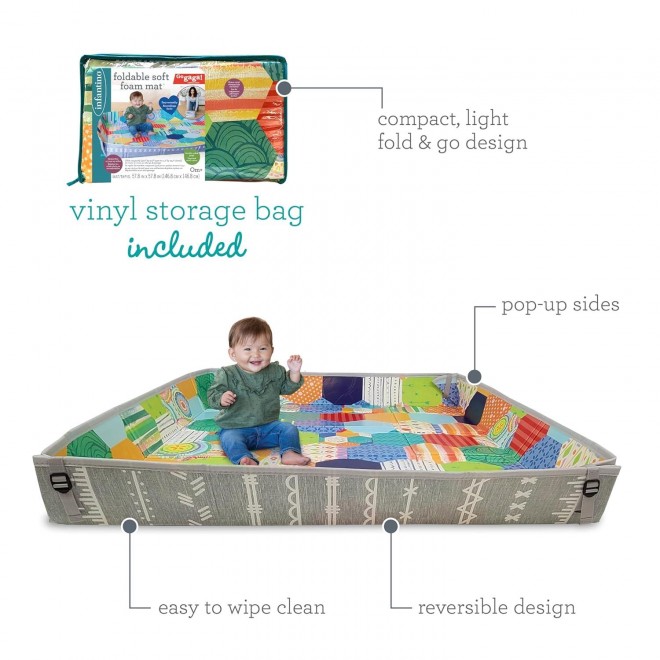 Infantino Foldable Soft Foam Mat,Super Soft 1st Building Blocks Activity Station