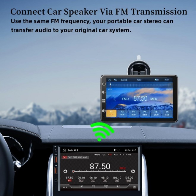 Wireless Carplay Screen for Car: Portable Car Stereo with Apple Car Play