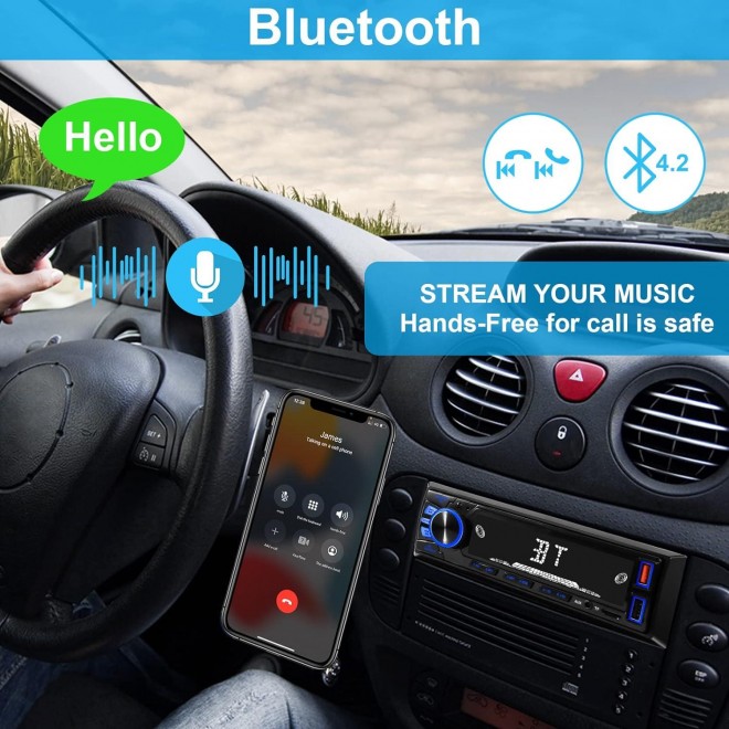 Car Radio Bluetooth Single DIN Car Stereo Audio, MP3 Player Car Stereo