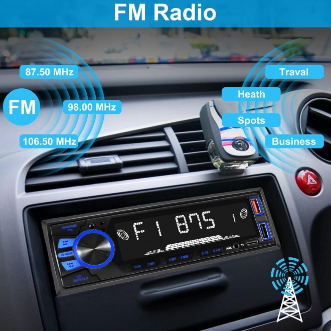 Car Radio Bluetooth Single DIN Car Stereo Audio, MP3 Player Car Stereo