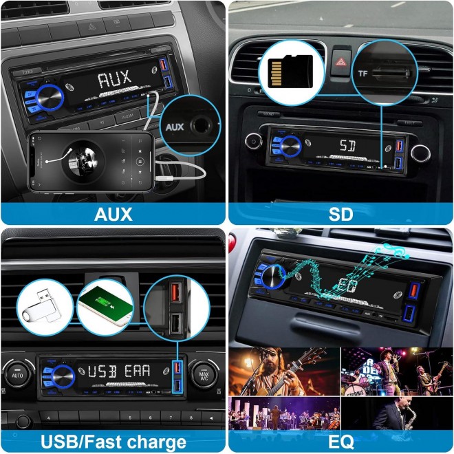 Car Radio Bluetooth Single DIN Car Stereo Audio, MP3 Player Car Stereo