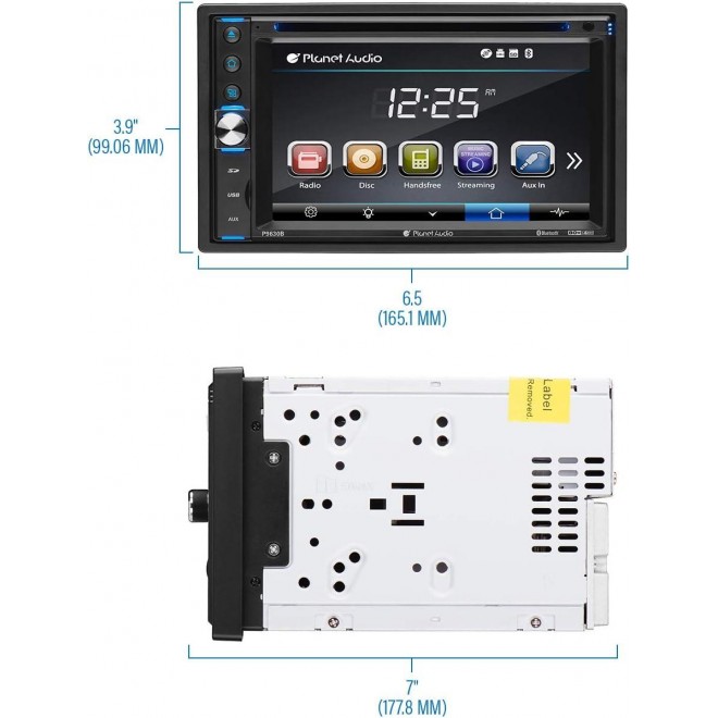 Planet Audio P9630B Car DVD Player, 6.2 Inch LCD Touchscreen Monitor