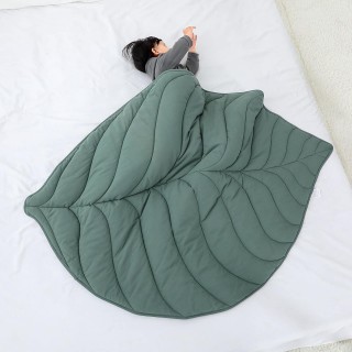 Letalong Cotton Leaf Nursery Rug, Machine Washable Baby Play Mat For Nursery Decor