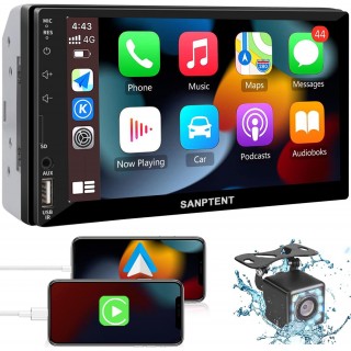 Double Din Car Stereo Radio Audio Receiver Compatible with Apple Carplay