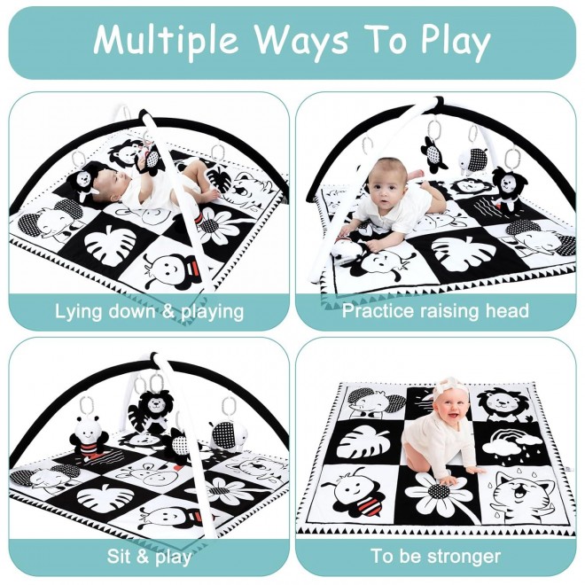 Lovvie & Joy Baby Play Activity Gym Tummy Time Mat for Infant