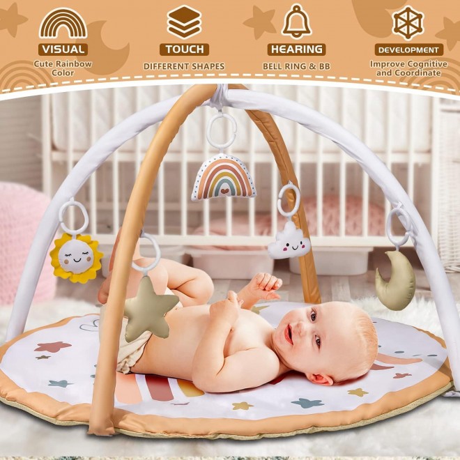 IPOZITO Baby Gym and Infant Play Mat, Thicker Non-Slip Design