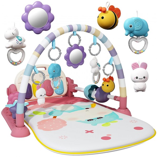 Jovow Baby Activity Gym Mat,Baby Gym with Walker