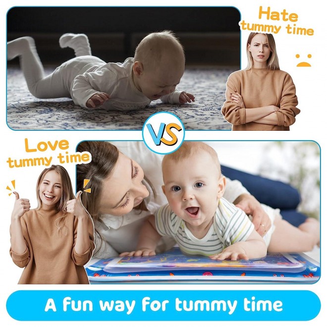 Yeeeasy Tummy Time Water Mat 丨Inflatable Tummy Time Water Play Mat for Babies