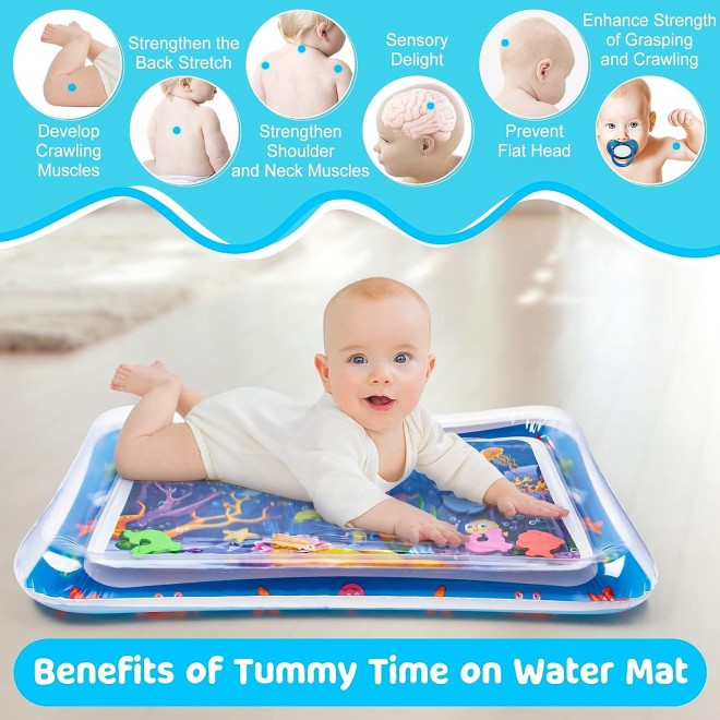 Yeeeasy Tummy Time Water Mat 丨Inflatable Tummy Time Water Play Mat for Babies