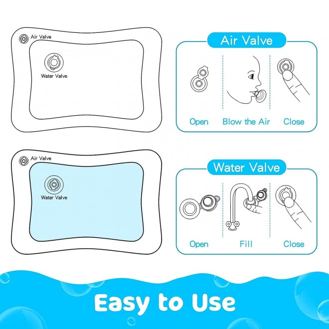 Yeeeasy Tummy Time Water Mat 丨Inflatable Tummy Time Water Play Mat for Babies