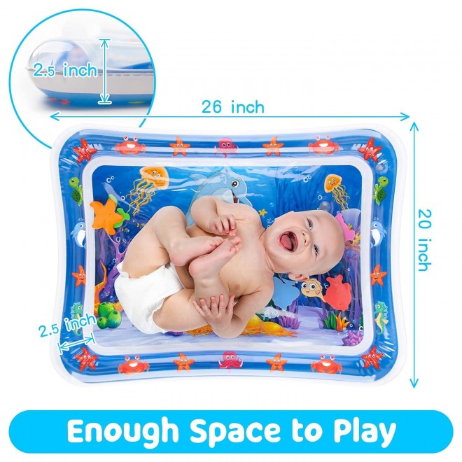 Yeeeasy Tummy Time Water Mat 丨Inflatable Tummy Time Water Play Mat for Babies