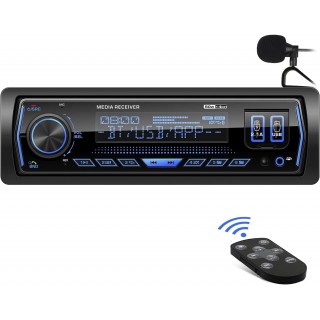 Car Stereo Bluetooth Car Radio - Single Din AM FM Digital Media Receiver - LCD Display 