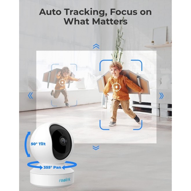 REOLINK 4MP Indoor Security Camera, E1 Pro Plug-in Pet Camera Support 2.4/5 GHz WiFi