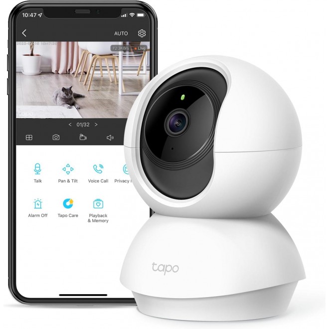 TP-Link Tapo Pan/Tilt Security Camera For Baby Monitor, Pet Camera W/ Motion Detection